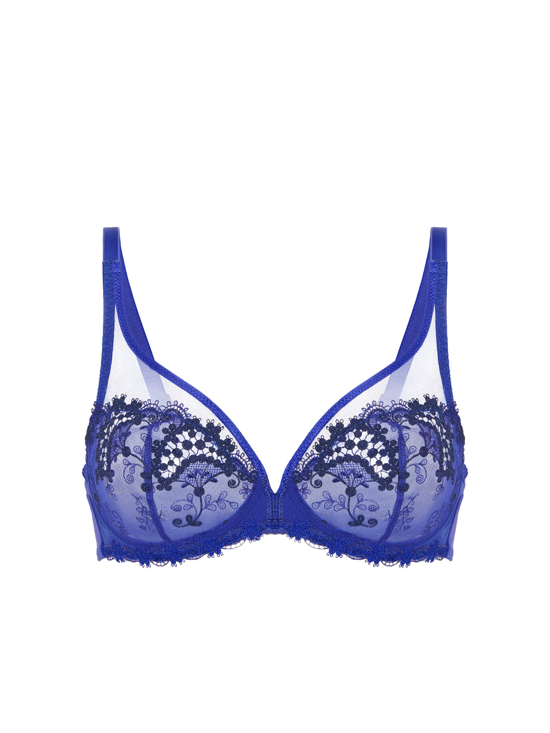 Soutien-gorge avec armature décolleté plongeant - Bleu électrique