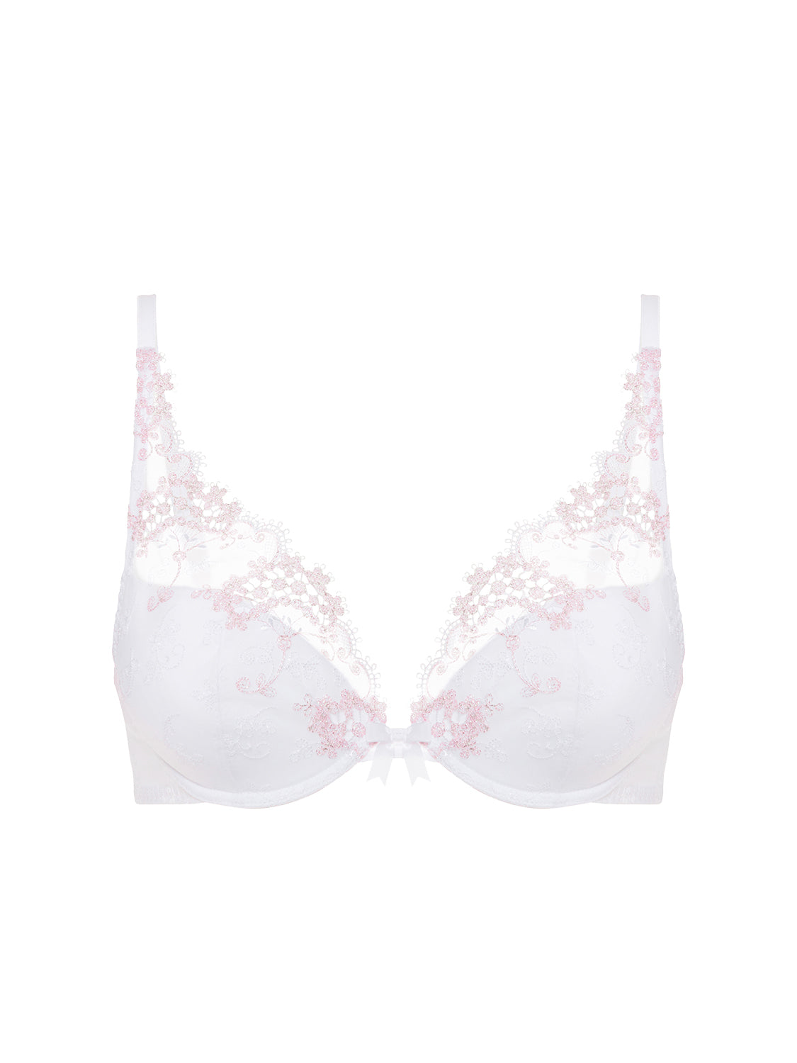 Soutien-gorge push-up décolleté plongeant - Blanc Cristal