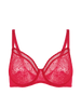 Soutien-gorge avec armatures moulé décolleté plongeant - Rubis/rose
