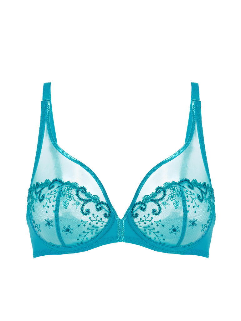 Soutien-gorge avec armature décolleté plongeant - Bleu Atoll