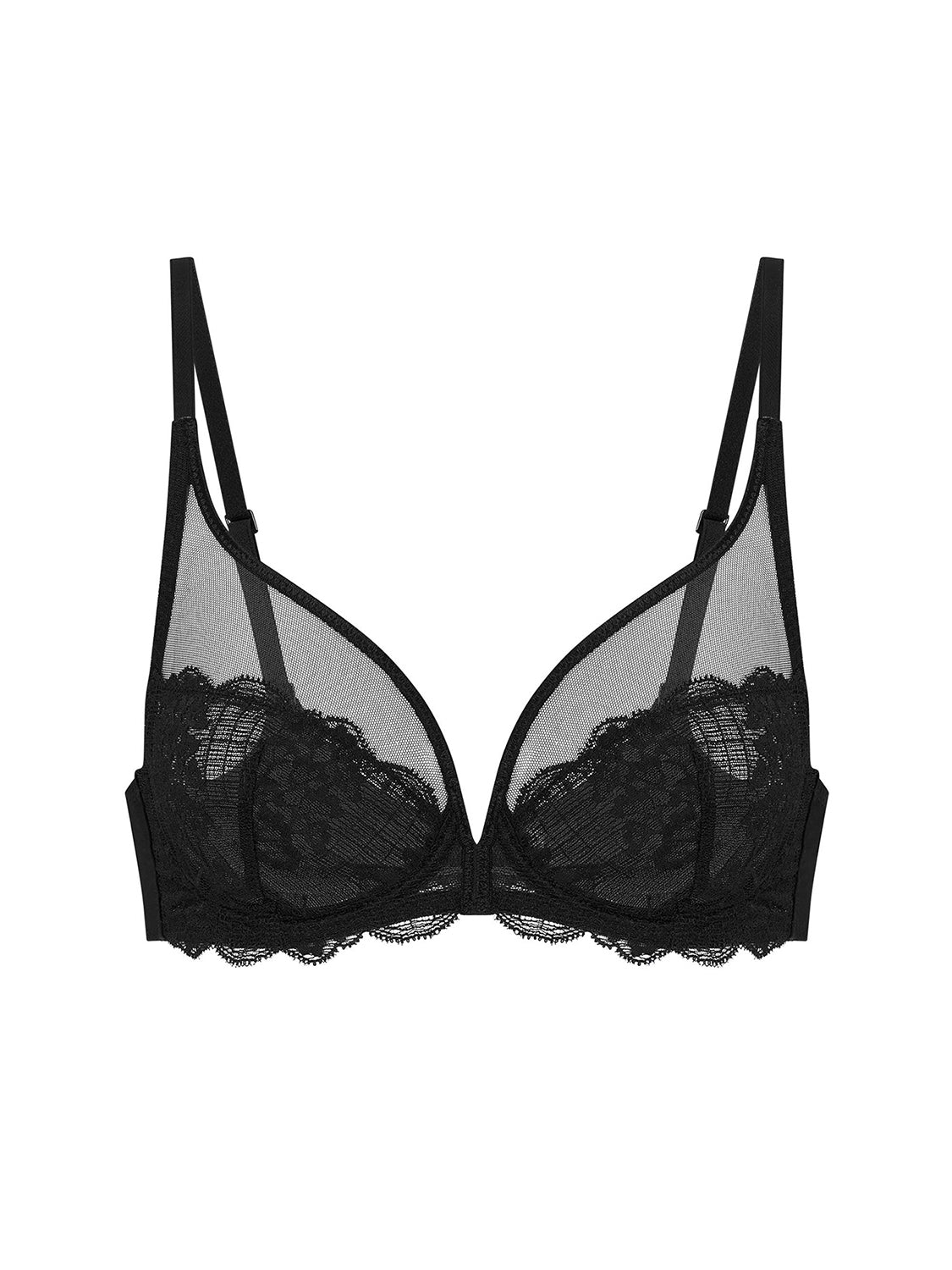 Soutien-gorge avec armatures décolleté plongeant - Noir