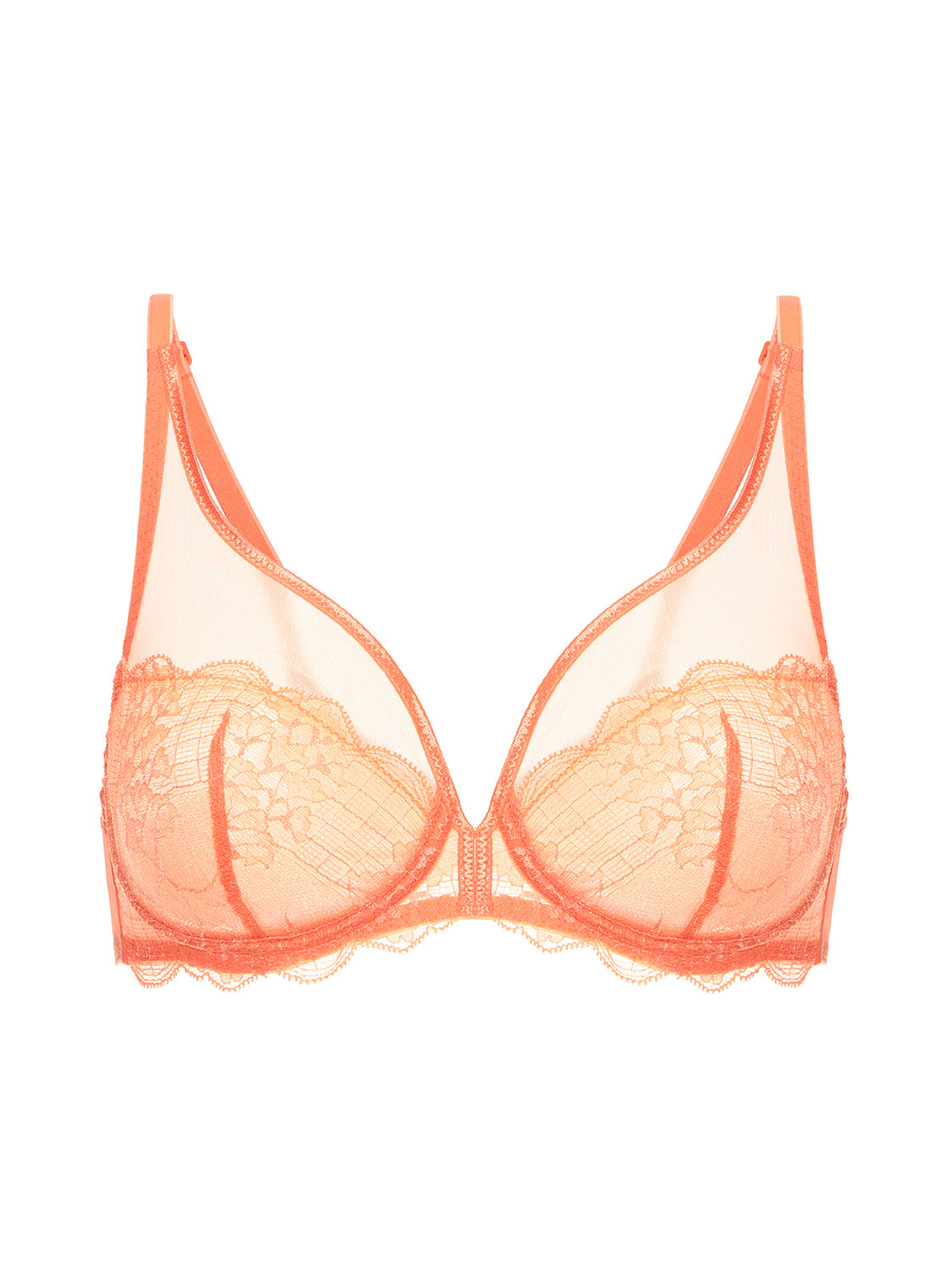 Soutien-gorge avec armatures décolleté plongeant - Abricot