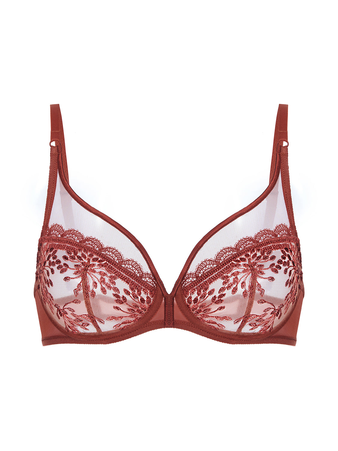 Soutien-gorge avec armatures décolleté plongeant - Terre de Sienne