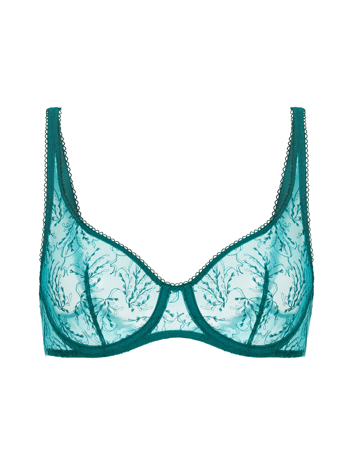 Soutien-gorge armatures décolleté galbé - Vert émeraude