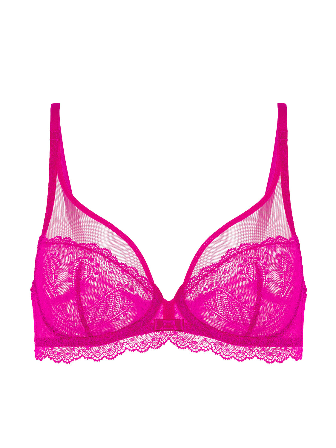 Soutien-gorge avec armature décolleté plongeant - Rose Hibiscus