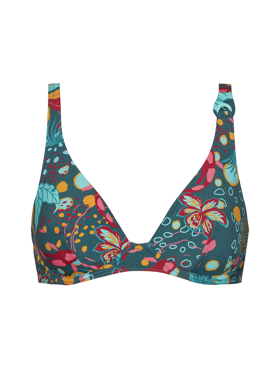 Haut de maillot de bain triangle avec armatures - Vert Lagune