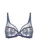 Soutien-gorge avec armature décolleté plongeant - Bleu Cendre