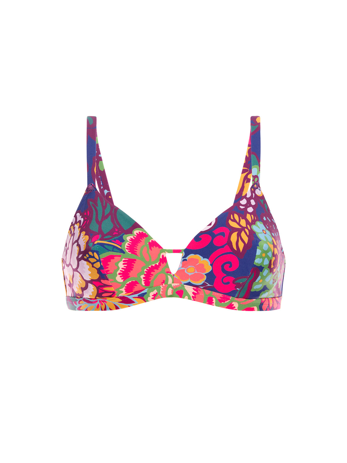 Haut de maillot de bain triangle avec armatures cachées - Imprimé Bloom