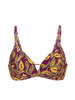 Haut de maillot de bain triangle avec armatures cachées - Imprimé Violet Agadir
