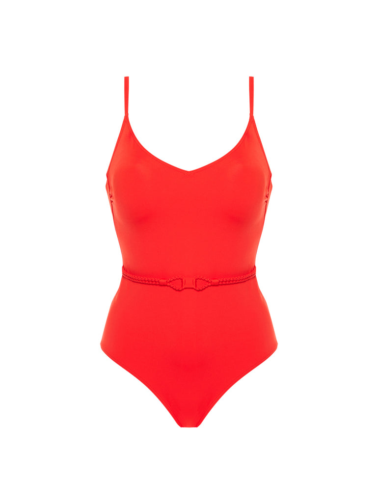 Maillot de bain 1 pièce bonnet mousse sans armature - Orange Grenadier