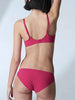 Soutien-gorge emboitant décolleté plongeant - Cranberry
