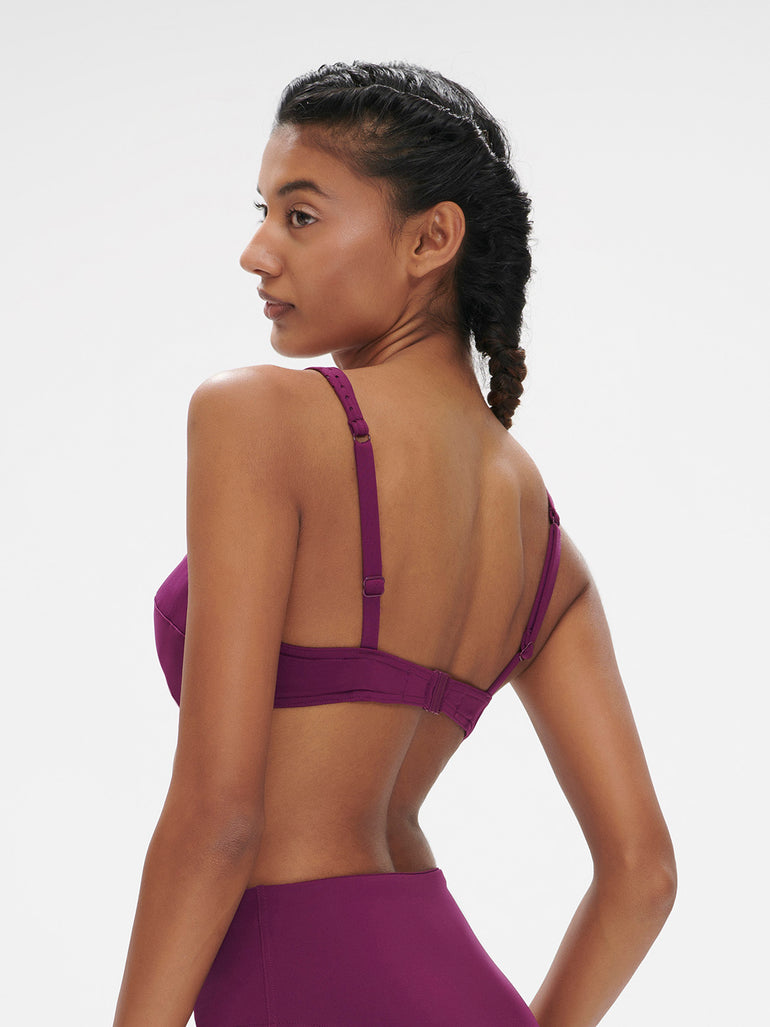 Haut de maillot de bain triangle avec armatures - Mûre