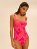 Maillot de bain 1 pièce de bain avec armatures - Imprimé Bright Rose