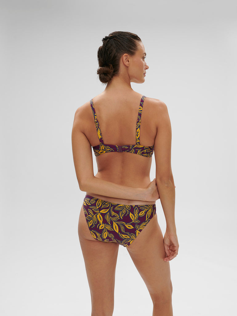 Haut de maillot de bain triangle avec armatures cachées - Imprimé Violet Agadir