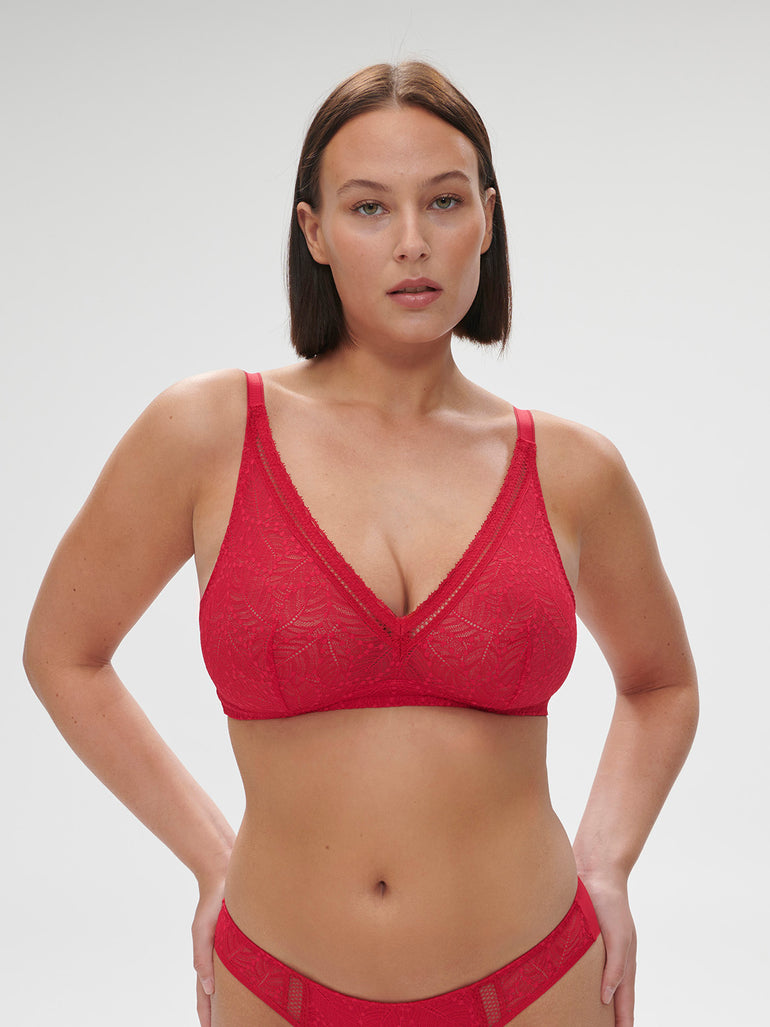 Soutien-gorge sans-armatures structuré - Rubis/rose