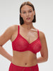 Soutien-gorge avec armatures moulé décolleté plongeant - Rubis/rose