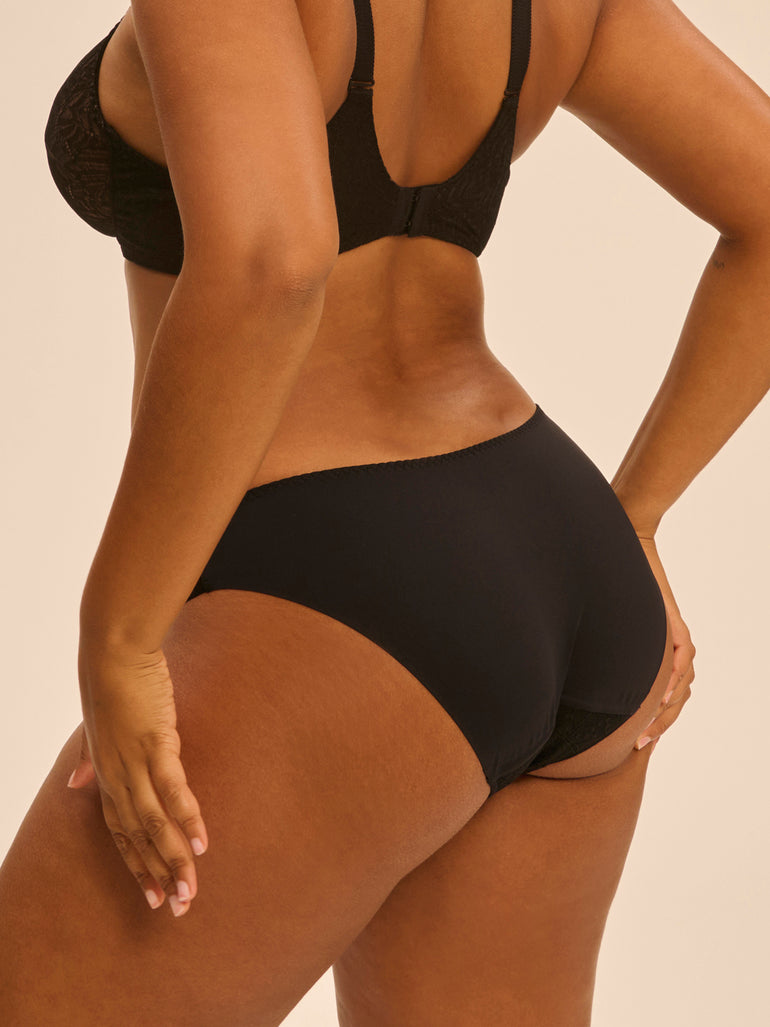 Slip menstruel flux moyen - Noir