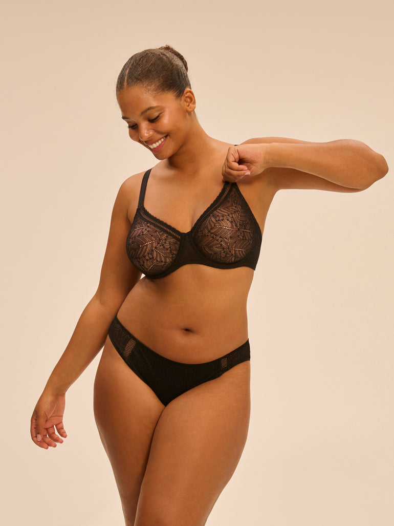 Slip menstruel flux moyen - Noir