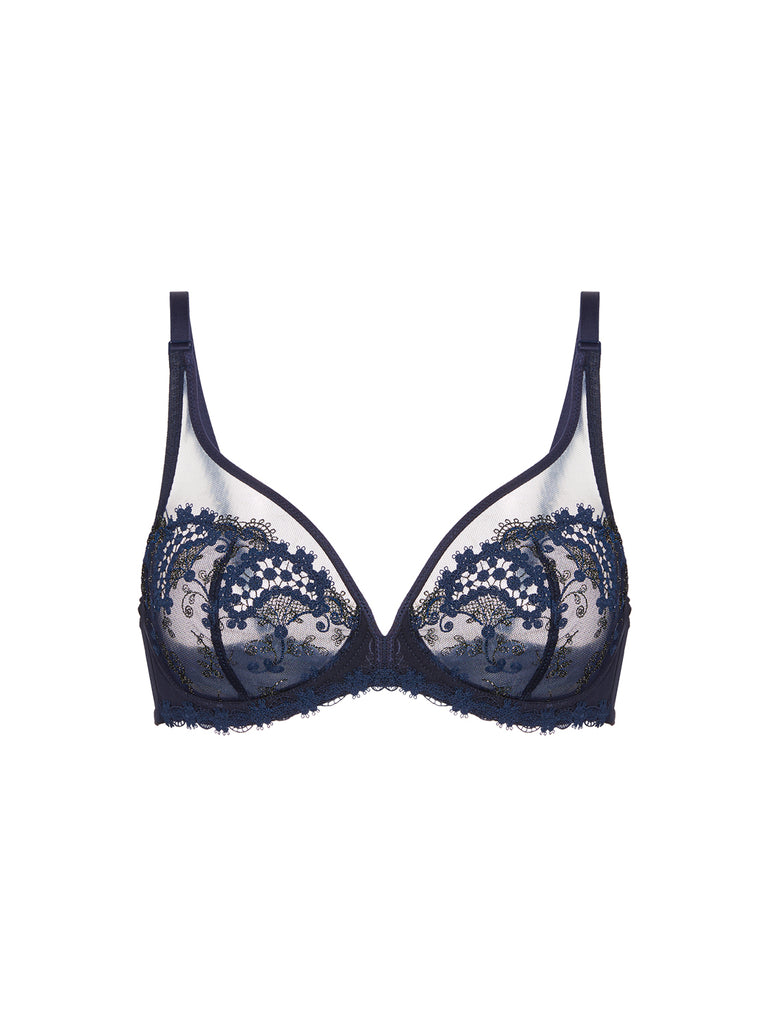 Soutien-gorge avec armatures décolleté plongeant - Saphir