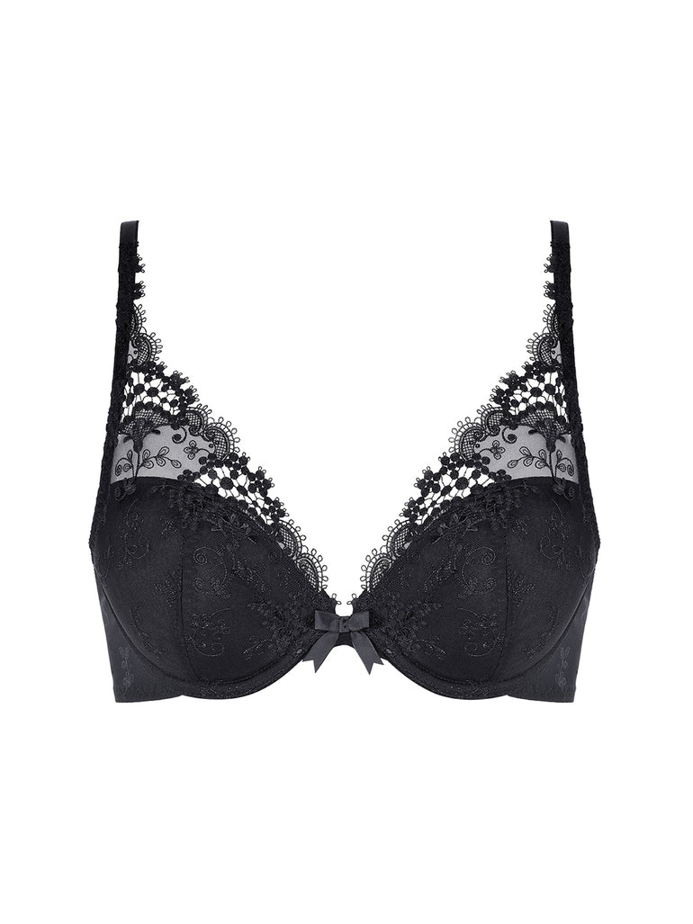 Soutien-gorge push-up décolleté plongeant - Noir