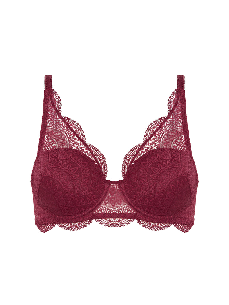 Soutien-gorge décolleté carré en spacer 3D - Rouge Spinelle