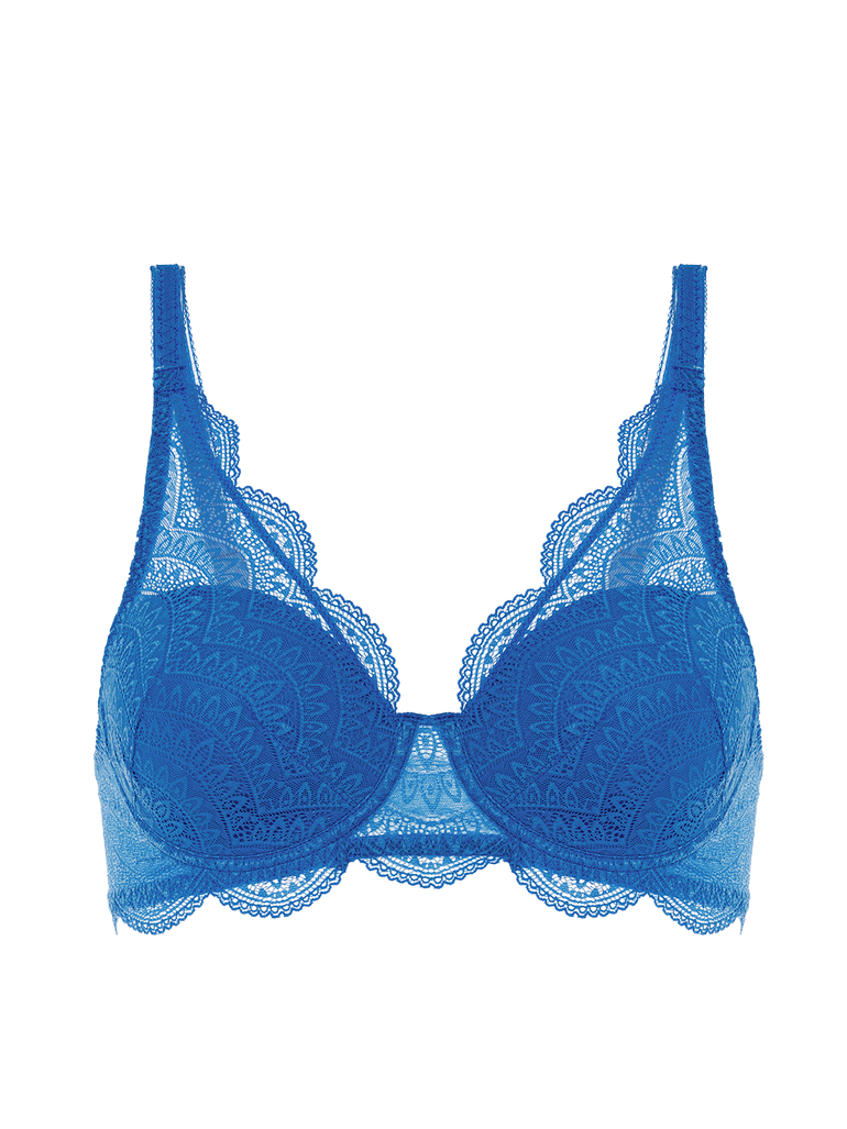 Soutien-gorge décolleté carré en spacer 3D - Bleu Myosotis