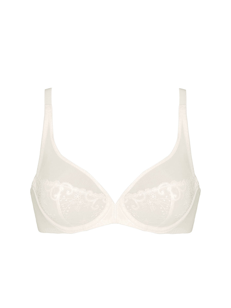 Soutien-gorge triangle emboitant décolleté plongeant - Naturel