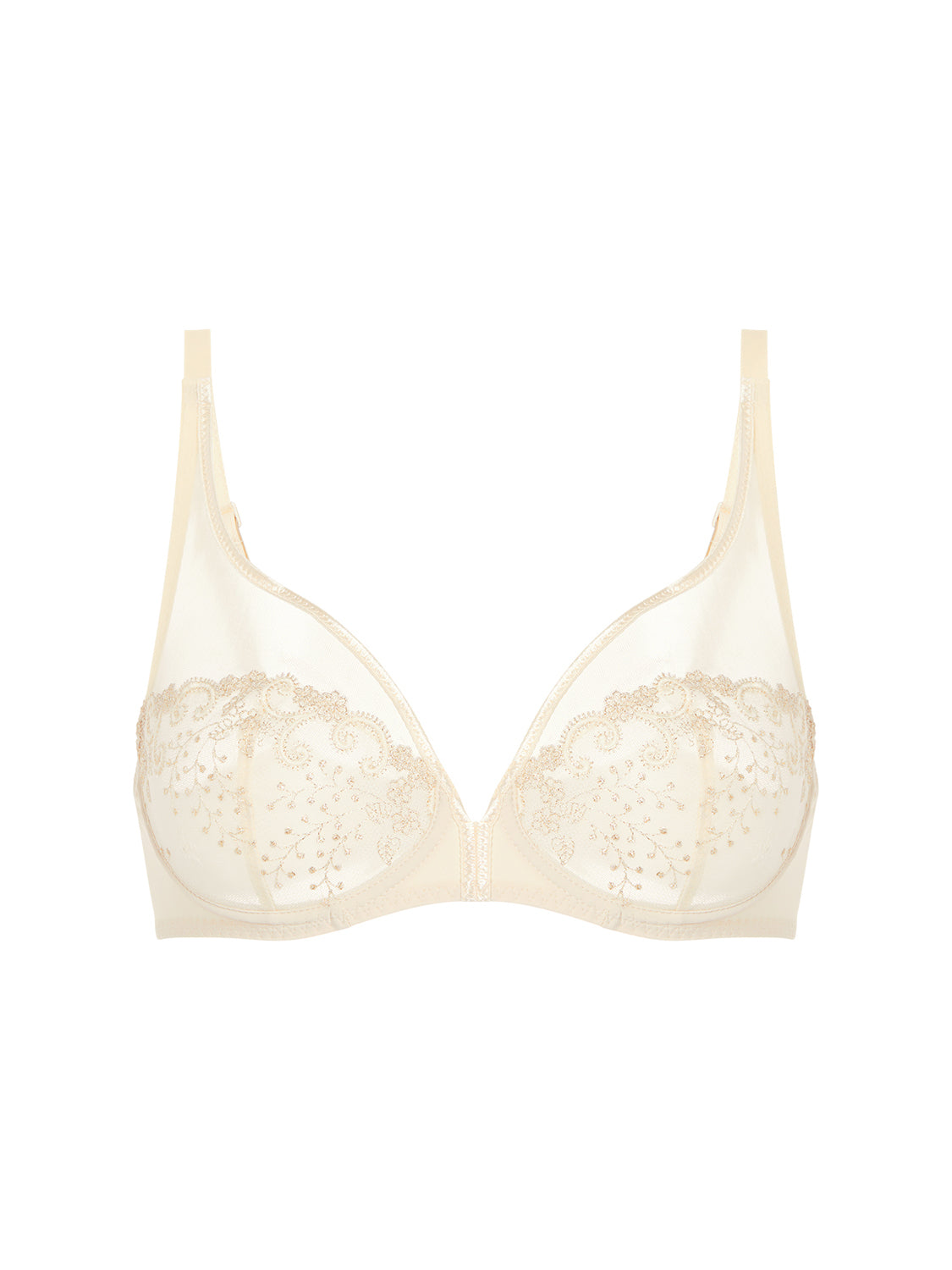 Soutien-gorge avec armatures décolleté plongeant - Beige Topaze