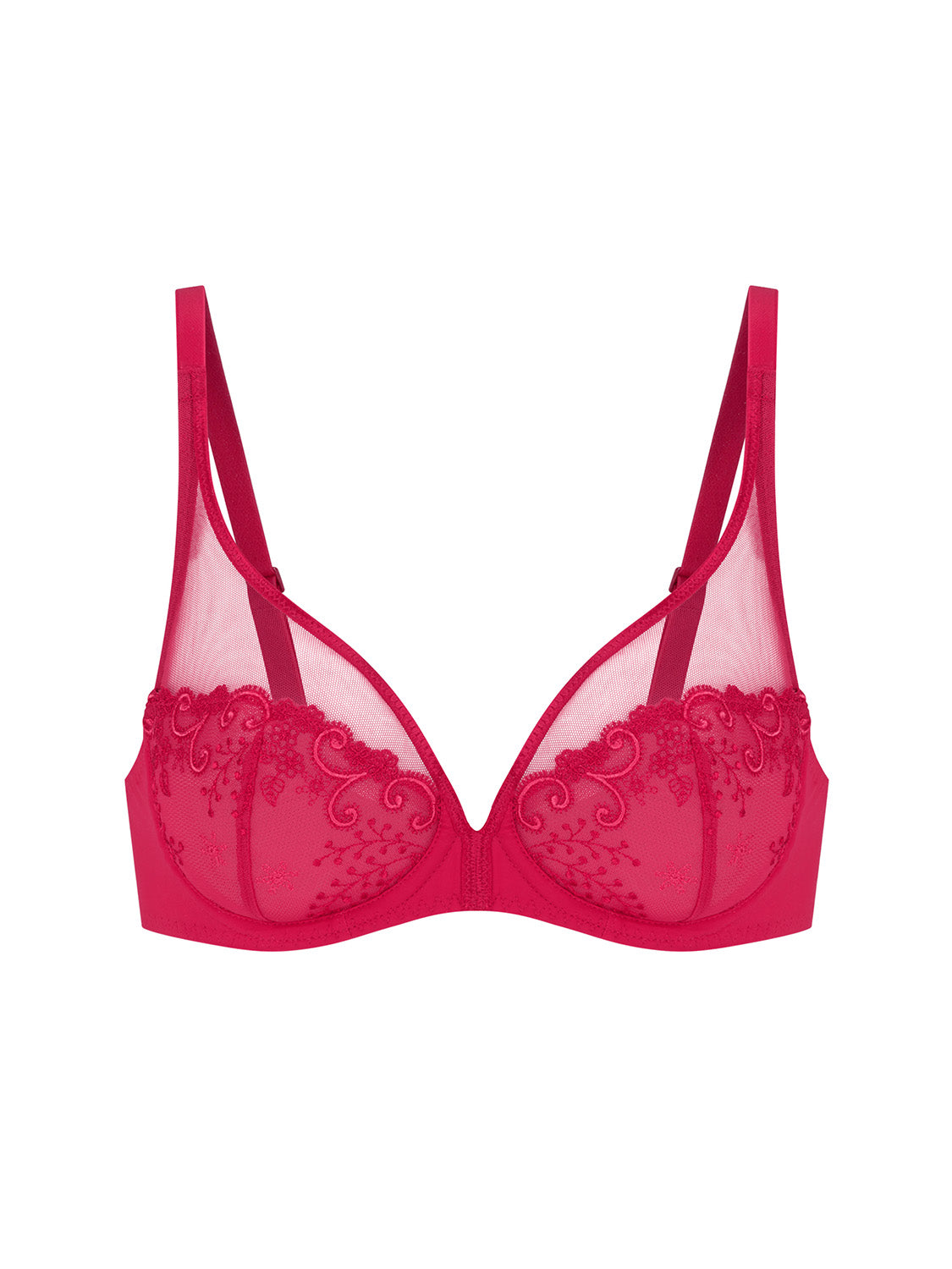 Soutien-gorge triangle emboitant décolleté plongeant - Cranberry