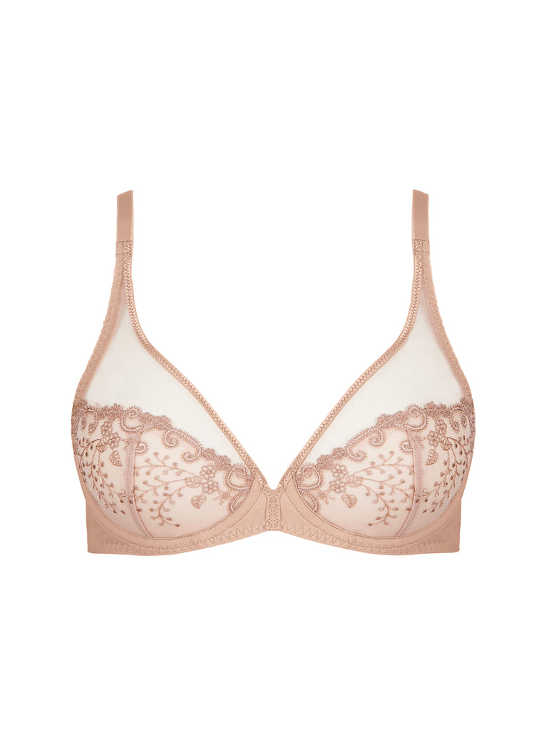 Soutien-gorge avec armatures décolleté plongeant - Peau