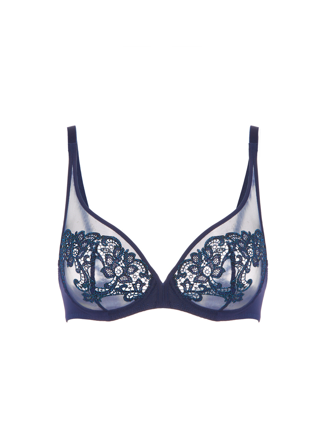 Soutien-gorge avec armature décolleté plongeant - Saphir