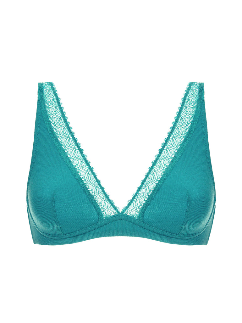 Soutien-gorge sans-armatures structuré - Bleu Saline