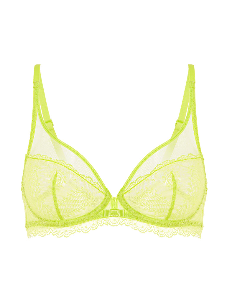 Soutien-gorge avec armature décolleté plongeant - Lime