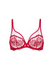 Soutien-gorge avec armature décolleté plongeant - Rouge Opéra