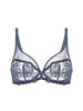 Soutien-gorge avec armature décolleté plongeant - Bleu Cendre