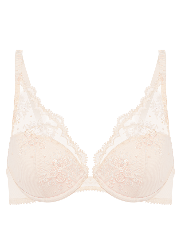 Soutien-gorge push-up décolleté plongeant - Rose sakura