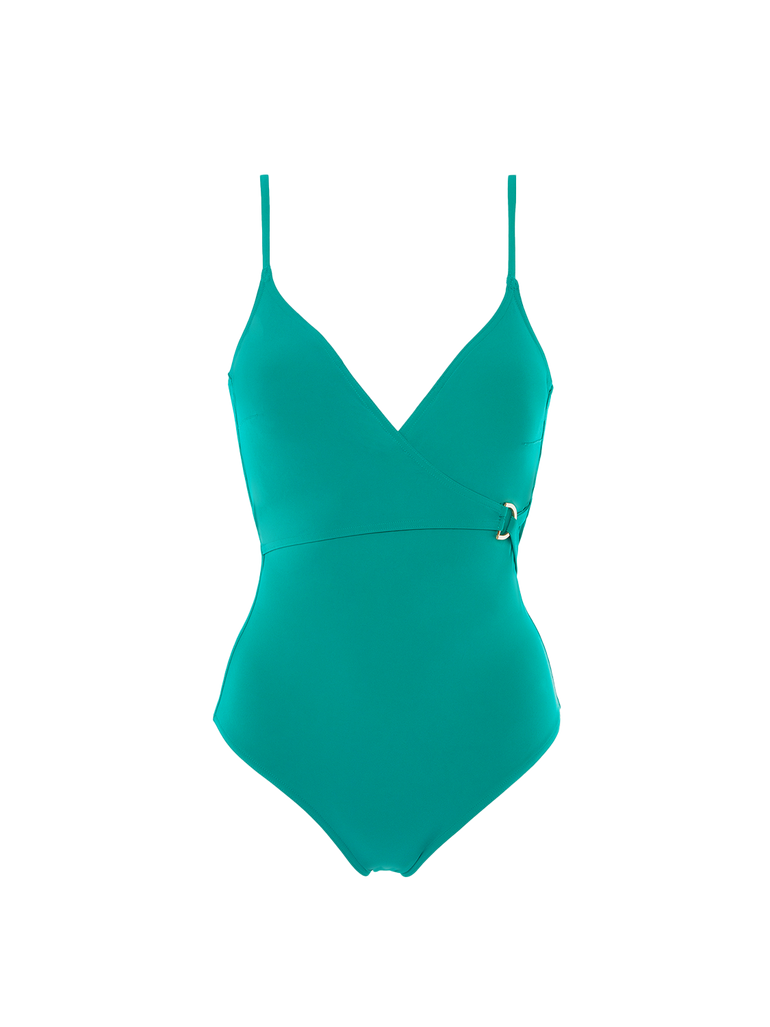 Maillot de bain 1 pièce bonnet mousse sans armature - Vert Waterfall