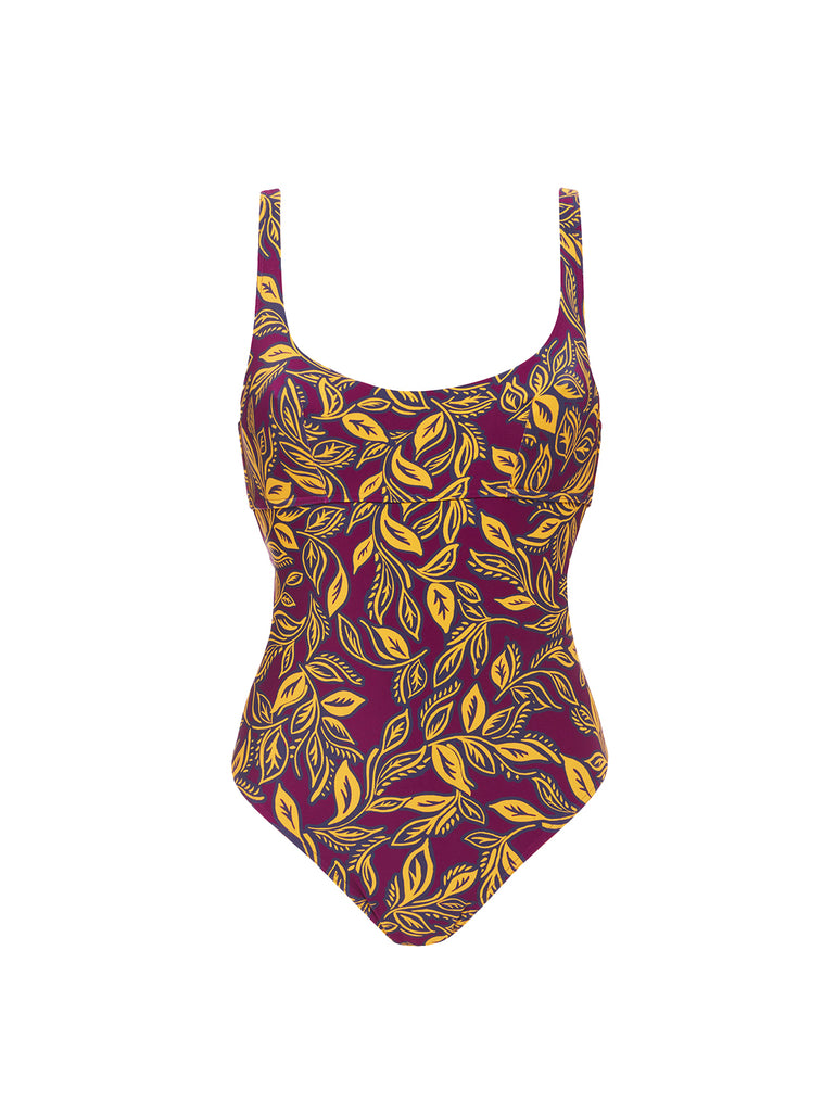 Maillot de bain 1 pièce de bain avec armatures - Imprimé Violet Agadir