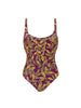 Maillot de bain 1 pièce de bain avec armatures - Imprimé Violet Agadir