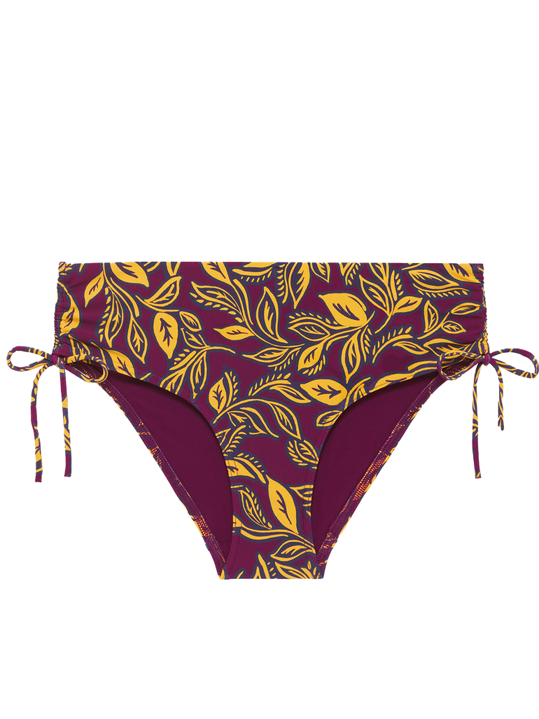 Culotte de bain taille haute - Imprimé Violet Agadir