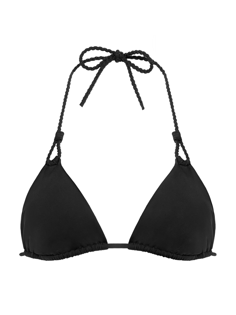 Haut de maillot de bain triangle sans armature - Noir