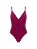 Maillot de bain 1 pièce de bain avec armatures cachées - Cassis