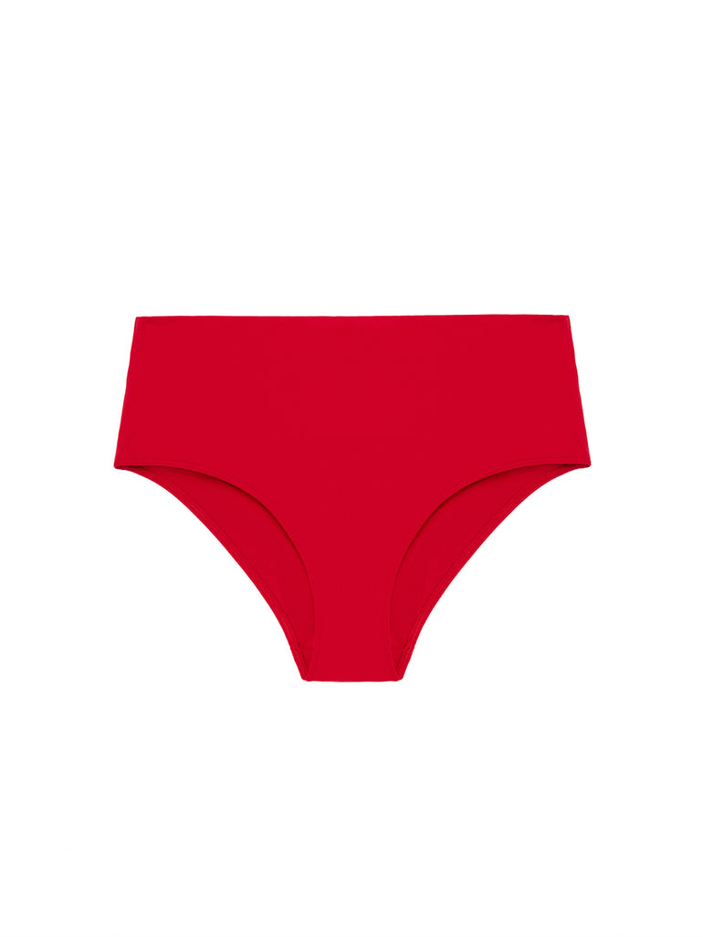 Culotte de bain taille haute - Ecarlate