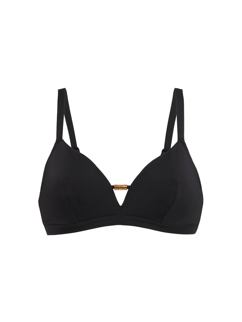 Haut de maillot de bain triangle avec armatures cachées - Noir