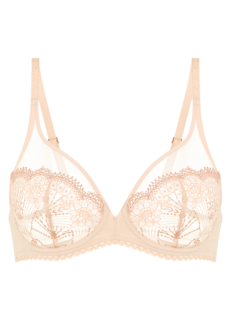 Soutien-gorge avec armature décolleté plongeant - Beige Chic