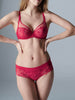 Soutien-gorge triangle emboitant décolleté plongeant - Rubis/rose