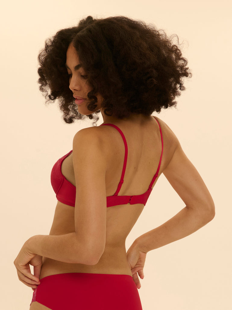 Soutien-gorge push-up décolleté plongeant - Rouge Rainbow