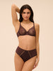 Soutien-gorge avec armatures moulé décolleté plongeant - Brun Foncé
