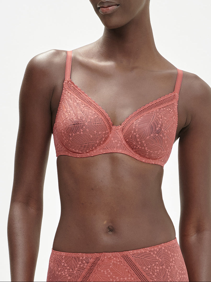 Soutien-gorge avec armatures moulé décolleté plongeant - Rose Texas