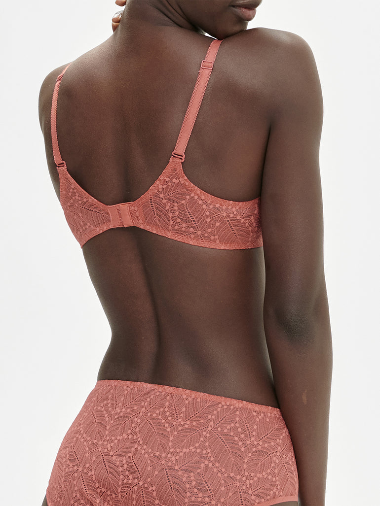 Soutien-gorge avec armatures moulé décolleté plongeant - Rose Texas